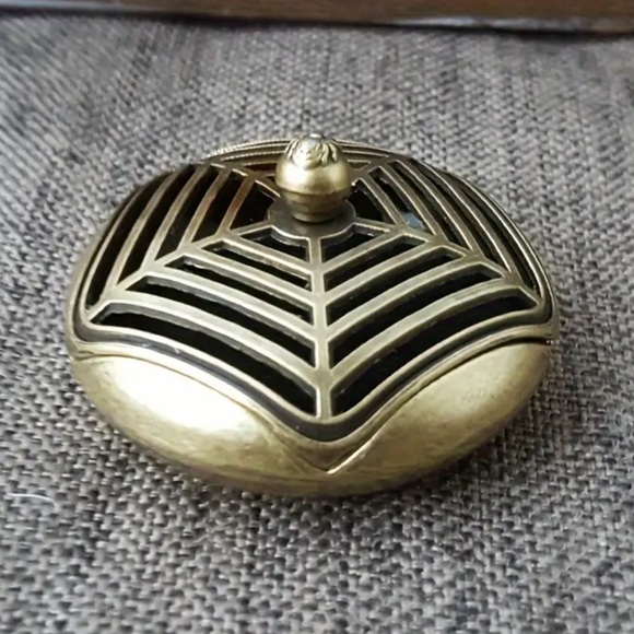 Boutique Other - Brass Spiderweb Vintage Style Ornate Incense Burner